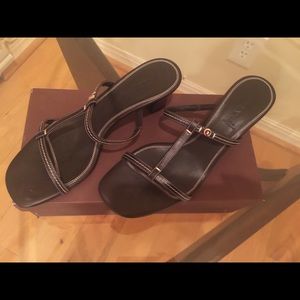 BALLY brown leather sandals size 39.5 EU/9 US